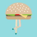 Modern art collage, Zine Culture, funny illustration, exaggeration, comparison, surrealism, female ballerinaÃ¢â¬â¢s legs hamburger,